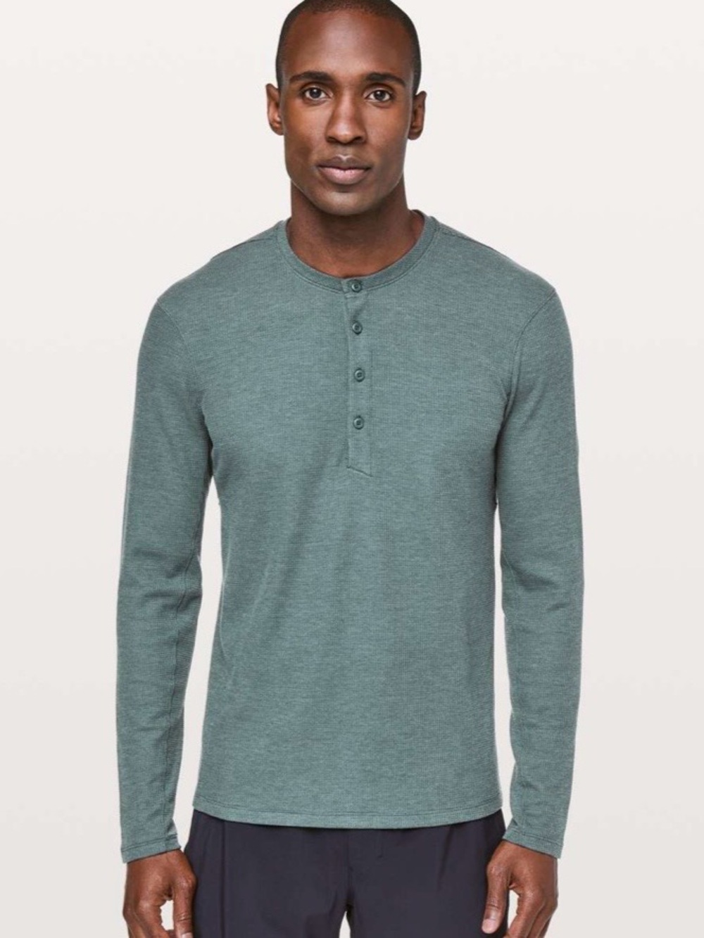 MENS Lululemon Shift Stitch Henley Heathered Gravity